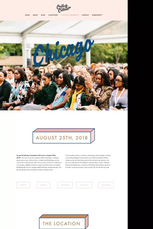 CHICAGO CONFERENCE — Create + Cultivate - Landing design inspiration