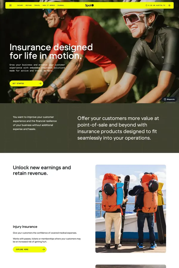 Spot Insurance | Designed for life in motion. - Landing design inspiration