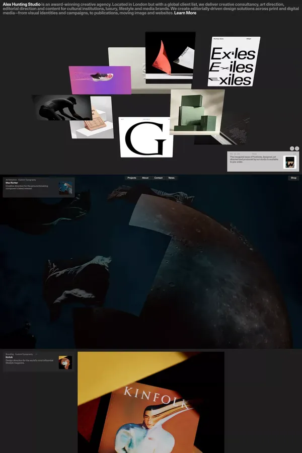 Alex Hunting Studio - Portfolio design inspiration