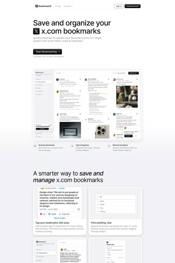 Bookmarkx - Landing design inspiration