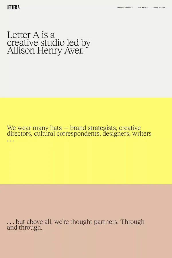 Letter A — A Brand Design Agency - Portfolio design inspiration