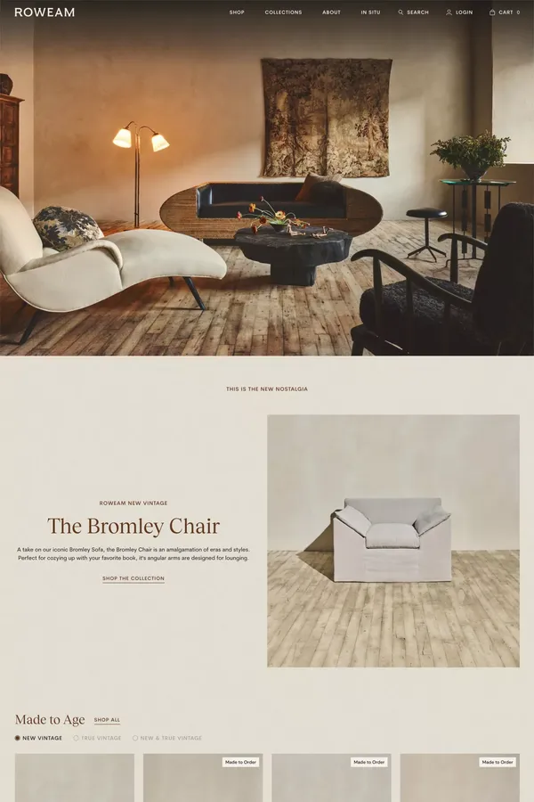 Roweam • Furniture Made to Age - Ecommerce design inspiration