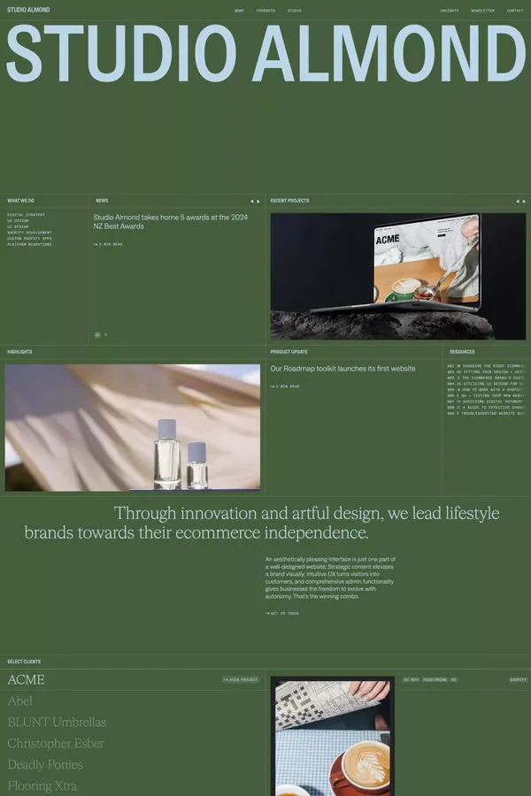 Studio Almond | Shopify Plus Experts - Portfolio design inspiration