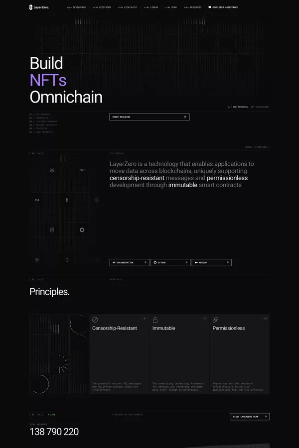 LayerZero - Landing design inspiration