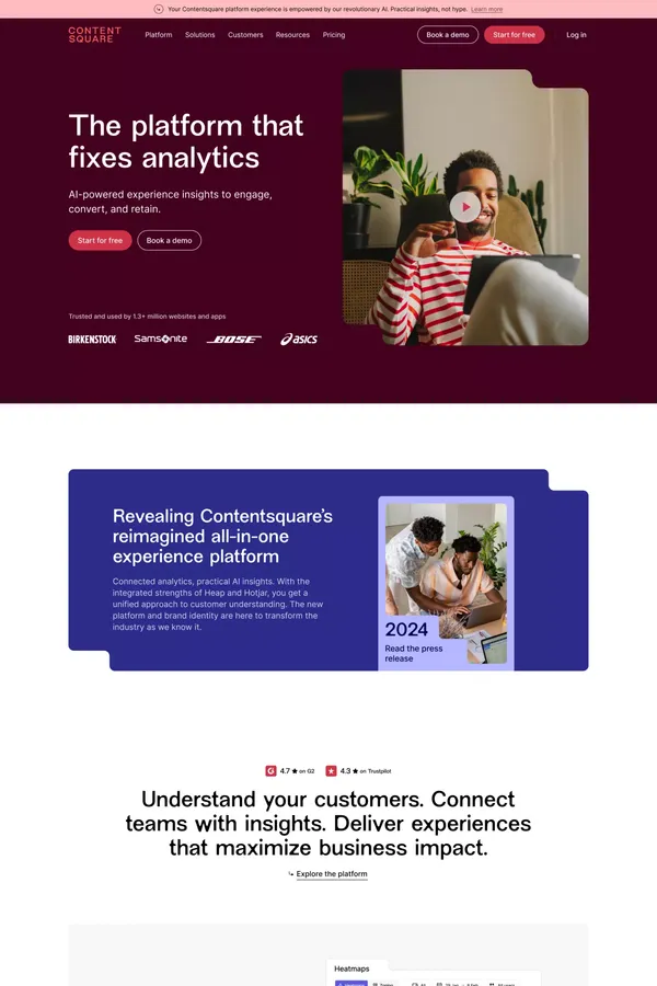 Contentsquare: all-in-one experience intelligence platform