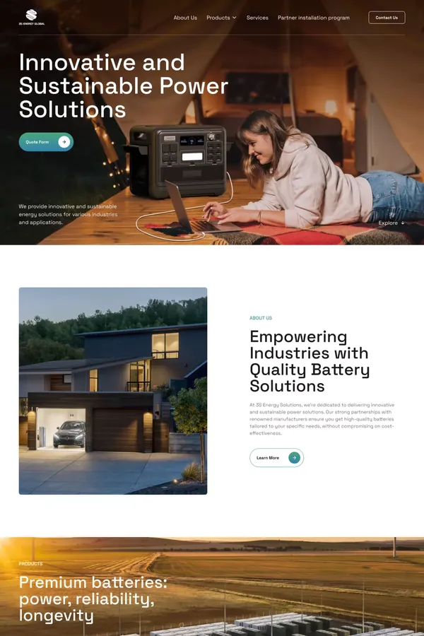 3s Energy - Landing design inspiration