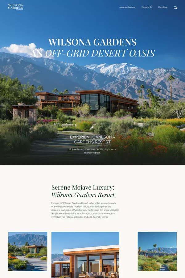 Wilsona Gardens Retreat - Ecommerce design inspiration