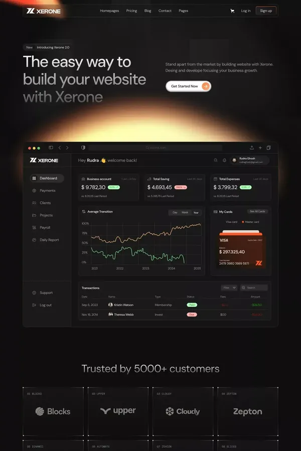 Xerone - Webflow E-commerce Website Template - Template design inspiration