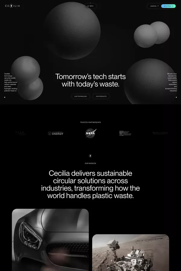 Cecilia: Transform Plastic Waste into Recycled Carbon - Landing design inspiration