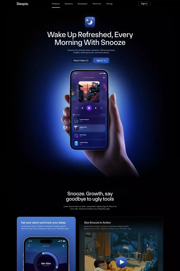 Snooze - Webflow HTML website template