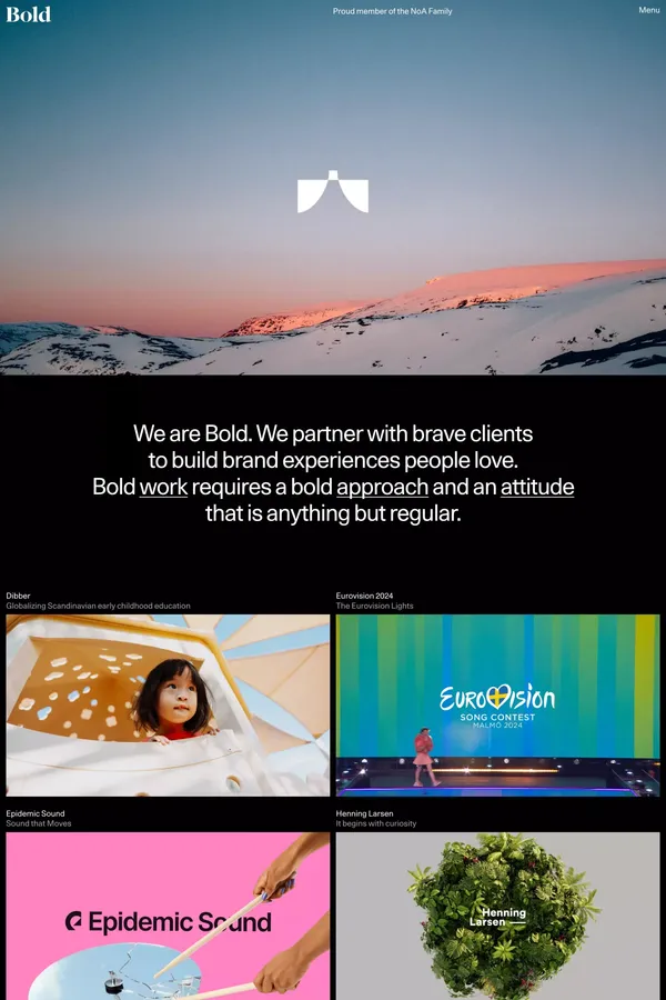 Bold | Branding and design agency - Portfolio design inspiration