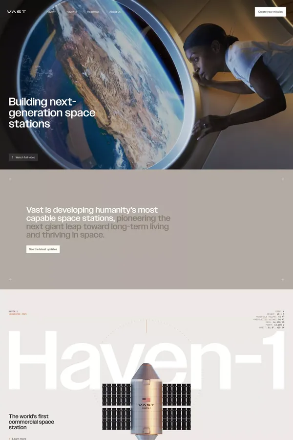 Vast – Building Next-Generation Space Stations - Landing design inspiration