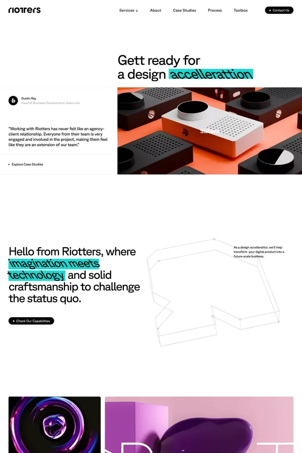 Riotters – Where Tech Meets Imagination in Design Acceleration - Portfolio design inspiration
