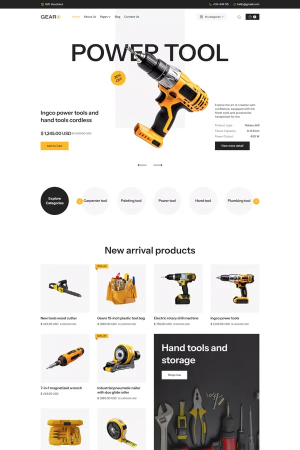 Gearo - Webflow Ecommerce website template