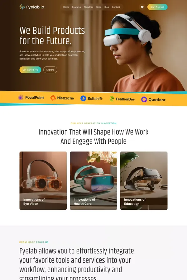 Home - Fyelab - Webflow Ecommerce website template