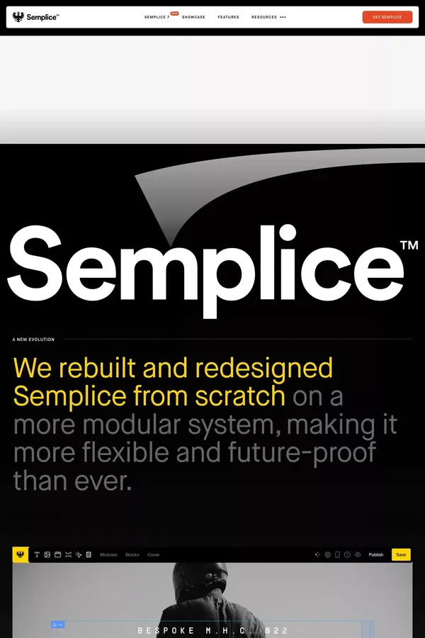 Semplice 7 | Build your online portfolio with pride - Landing design inspiration