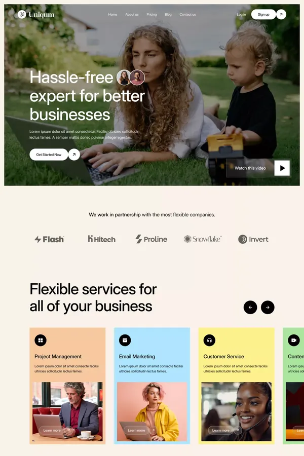 Uniqurm Website Page Template for Webflow