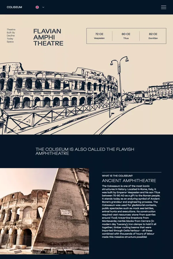 DesignMeetsHistory | The Flavian Theatre - Landing design inspiration
