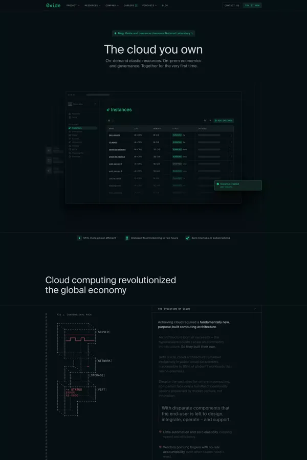 Oxide Computer Company - Landing design inspiration