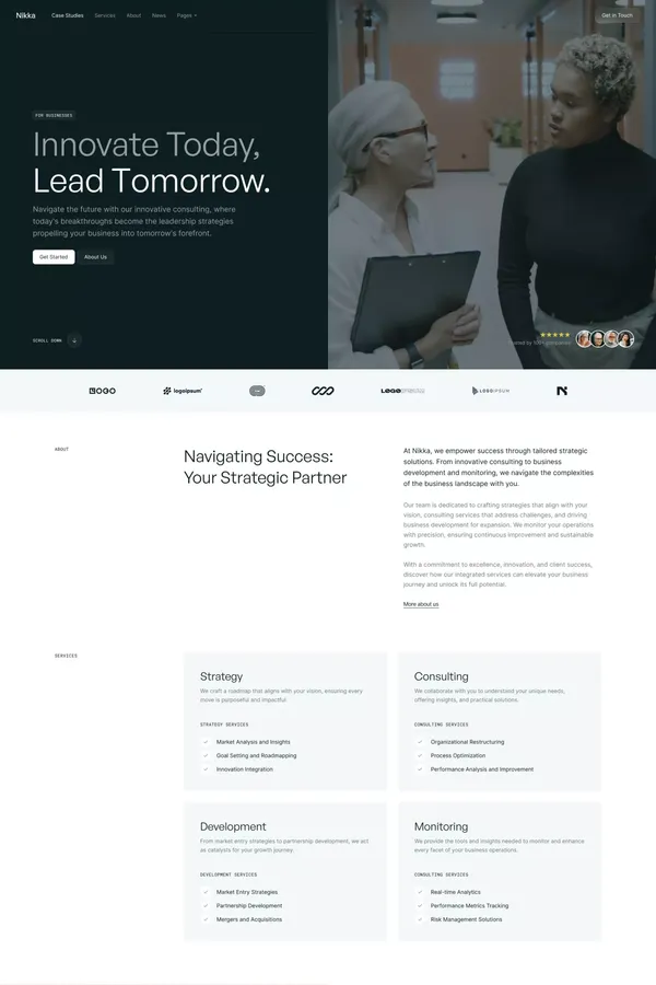 Nikka Website Page Template for Webflow - Template design inspiration