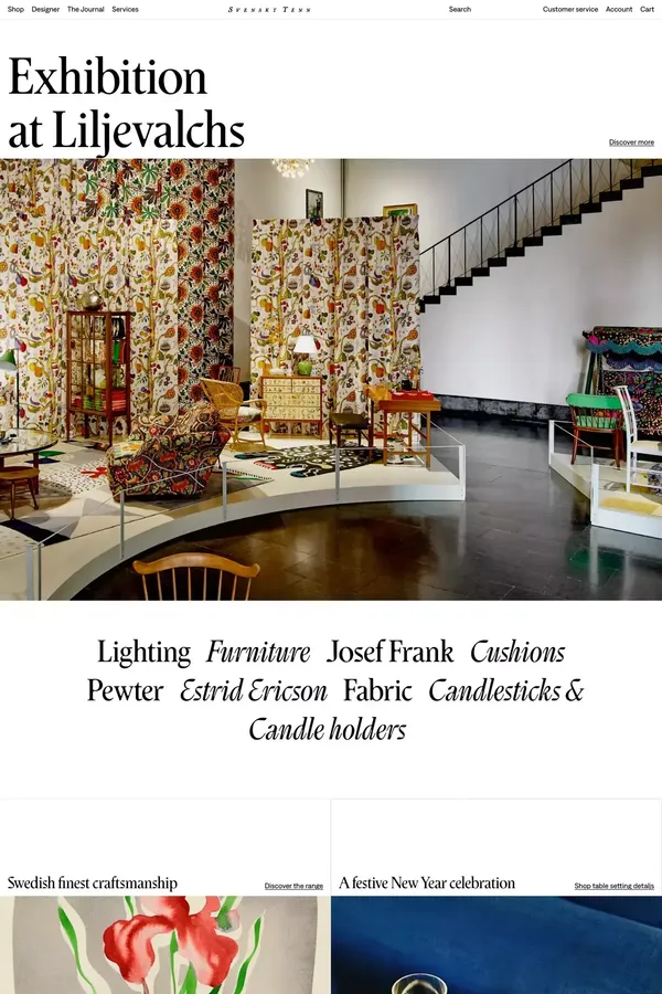 Svenskt Tenn - Ecommerce design inspiration