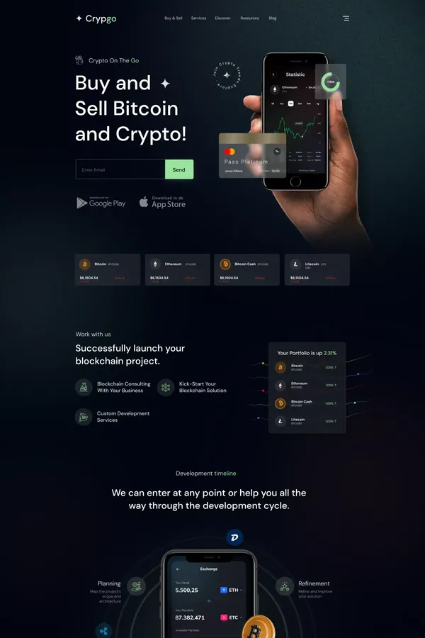 Crypgo Nextjs tailwind Free Landing Page Template
