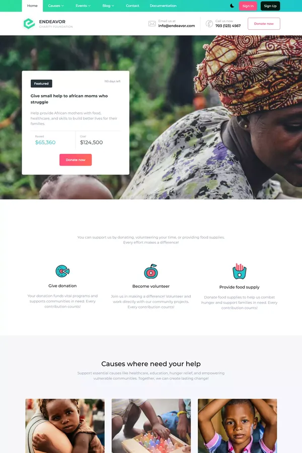 Endeavor Pro Nextjs 15 Charity Website Template
