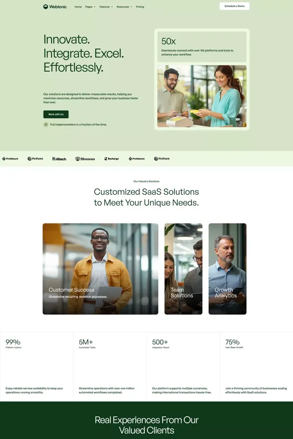 Webtonic Website Page Template for Webflow