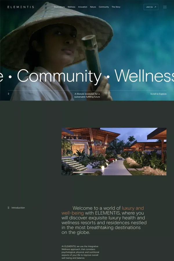 ELEMENTIS - Landing design inspiration
