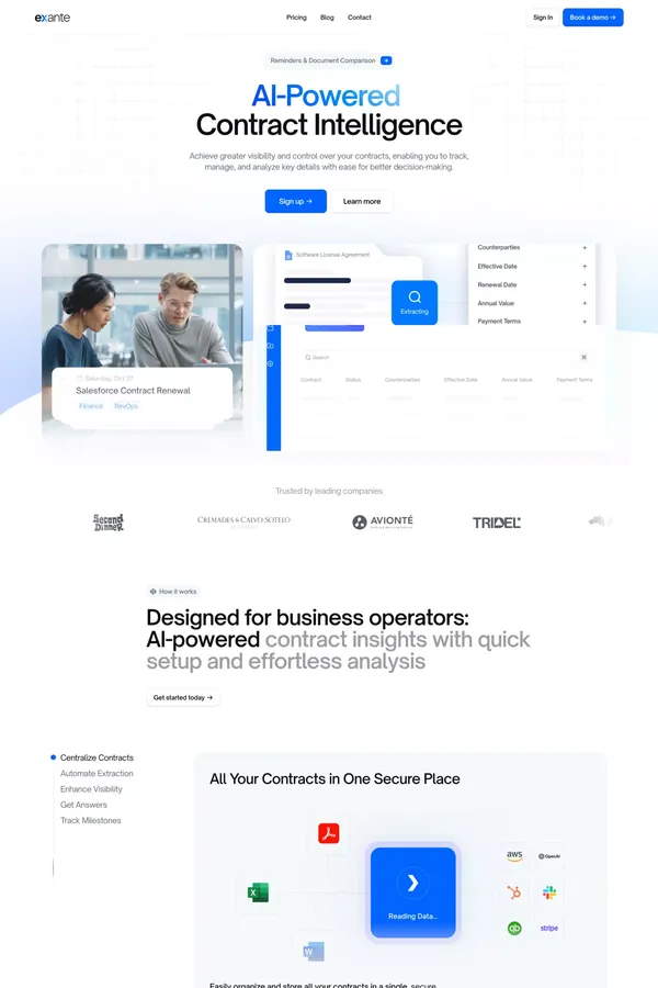 AI-Powered Contract Intelligence - Landing design inspiration