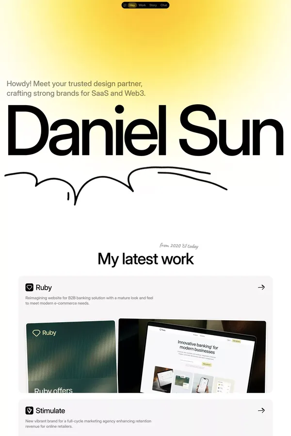 Daniel Sun | Top-tier Web and Brand Design for SaaS and Web3 - Portfolio design inspiration