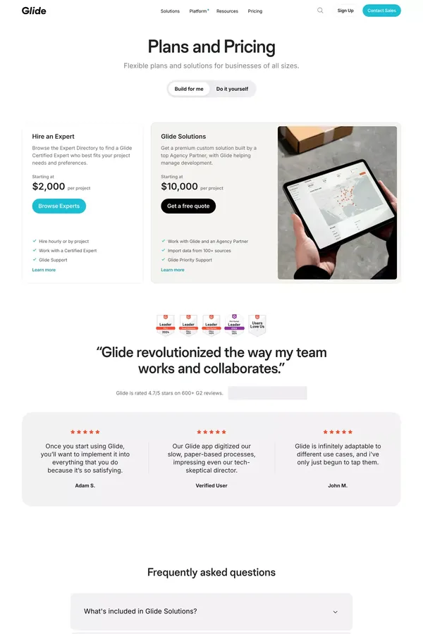 Glide Pricing | No Code App Builder for Teams & Businesses - Pricing design inspiration