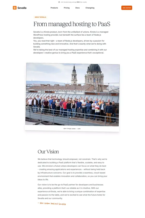 About Sevalla - About Us  design inspiration