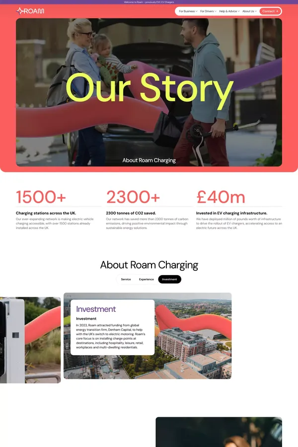 Our Story - Roam Charging - About Us  design inspiration