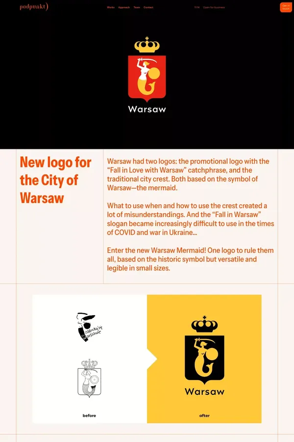 New logo for the City of Warsaw | Podpunkt - studio graficzne Warszawa - Case Study design inspiration