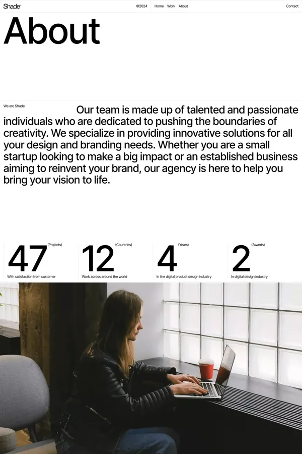 About Shade - Digital Design Studio | Brand, Web Design & Mobile Apps - About Us  design inspiration