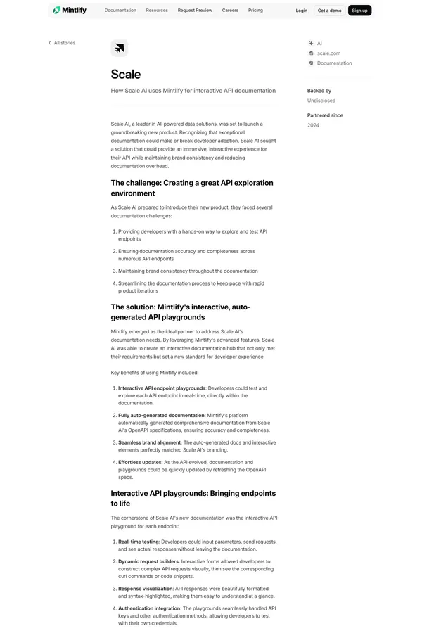 Scale on Mintlify - Case Study design inspiration
