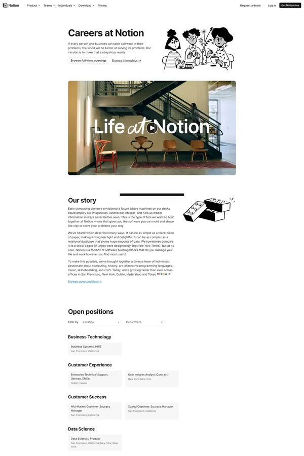 Careers at Notion | We're Hiring! - Career design inspiration