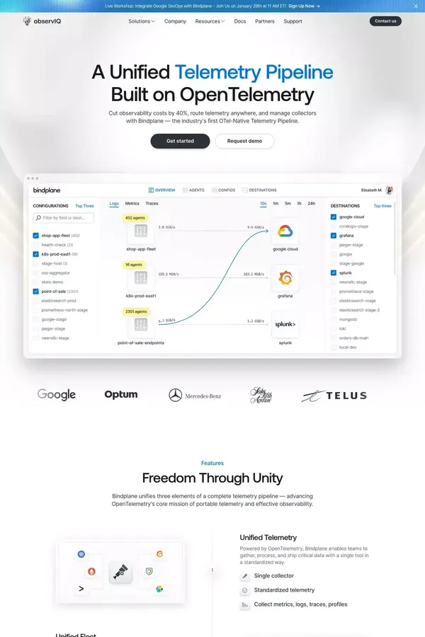 ObservIQ - Landing design inspiration