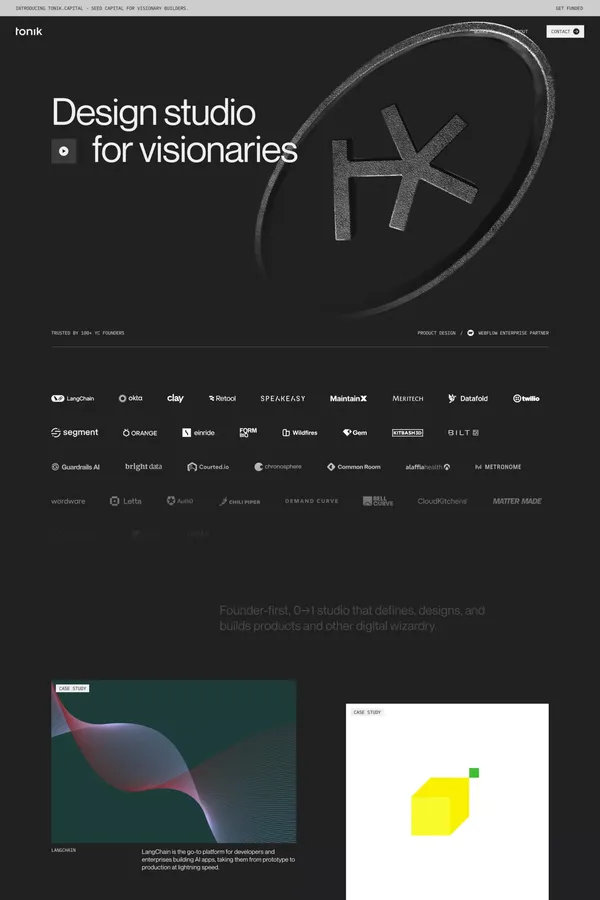 Design studio for visionaries | tonik - Portfolio design inspiration