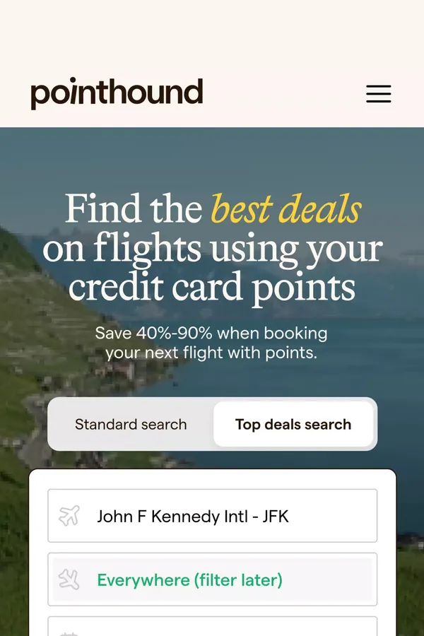 Newsletter | Pointhound - Landing design inspiration