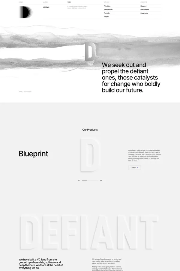 Defiant - Portfolio design inspiration
