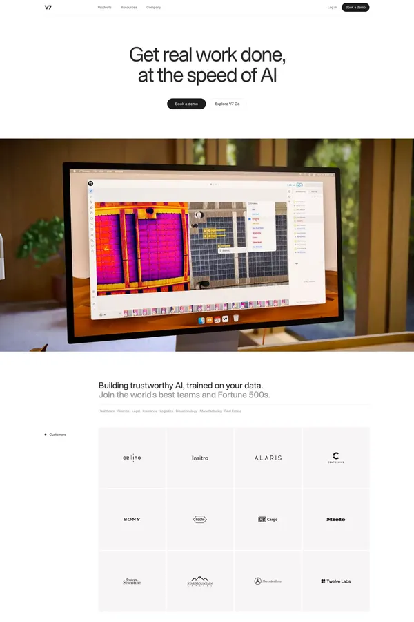 V7 | AI Document Processing & Data Labelling - Landing design inspiration