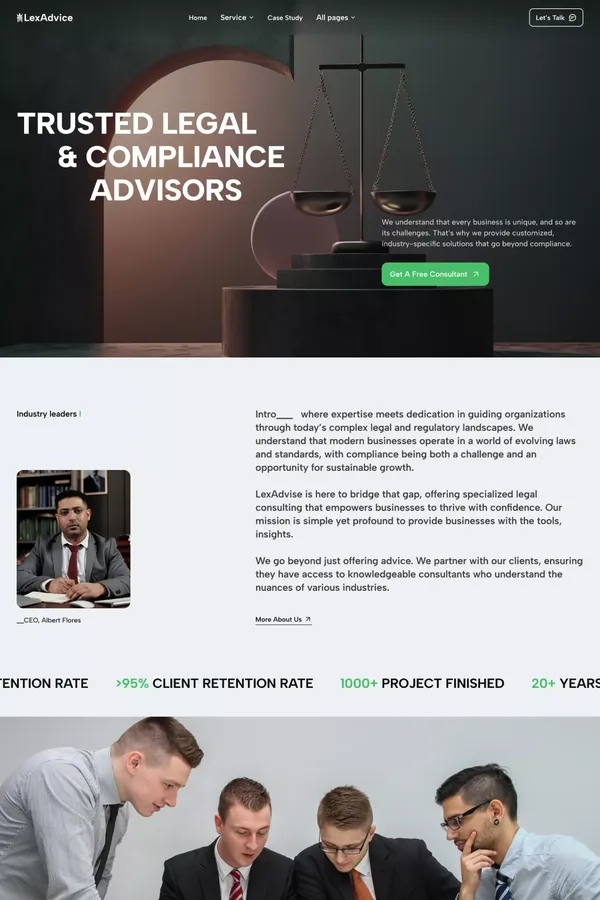 LexAdvice Website Page Template for Webflow