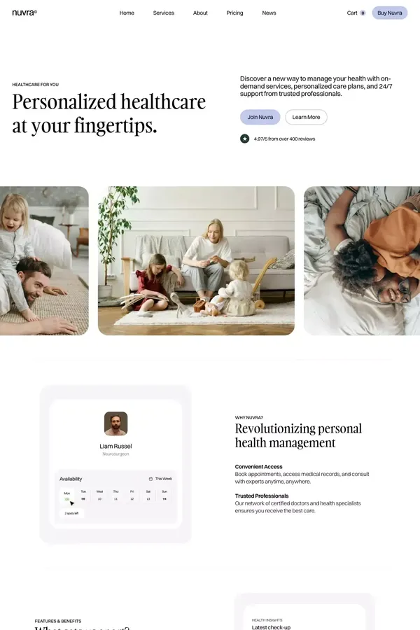 Nuvra- Webflow Ecommerce website template - Template design inspiration