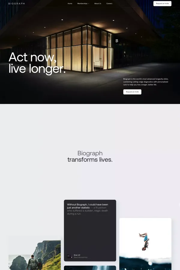 Biograph - Landing design inspiration