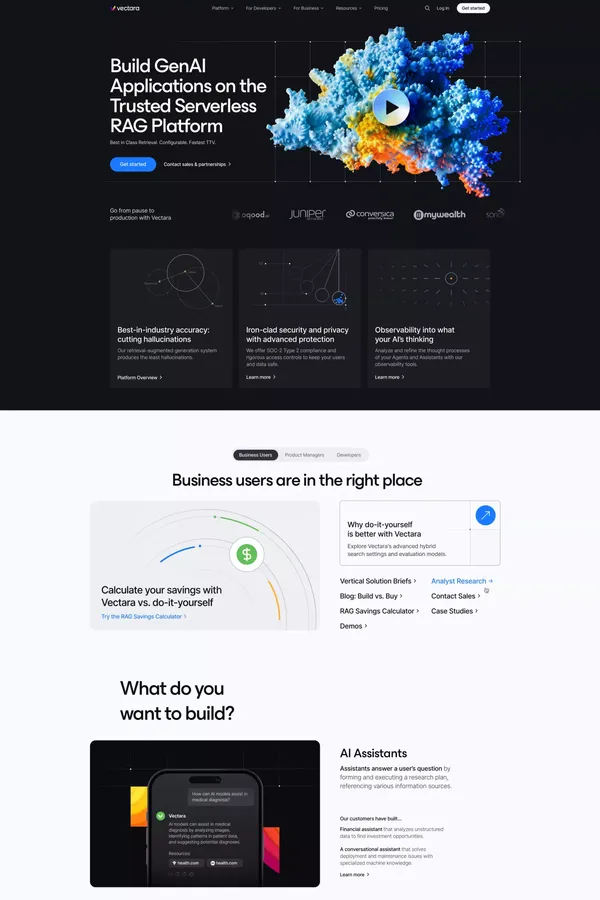 The AI Agent and Assistant platform for enterprises - Landing design inspiration