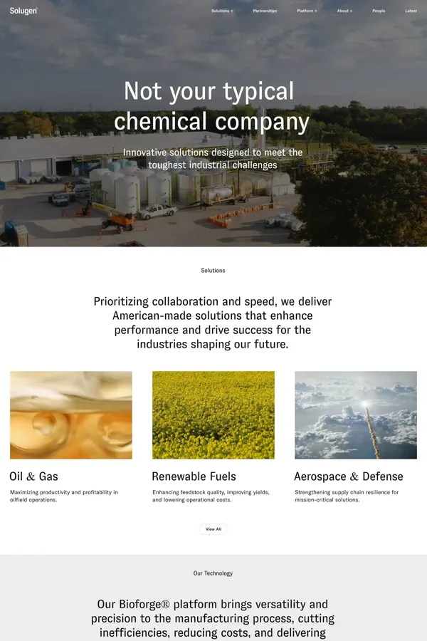Solugen - Landing design inspiration