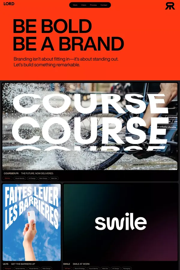 LORD | BE BOLD BE A BRAND - Portfolio design inspiration