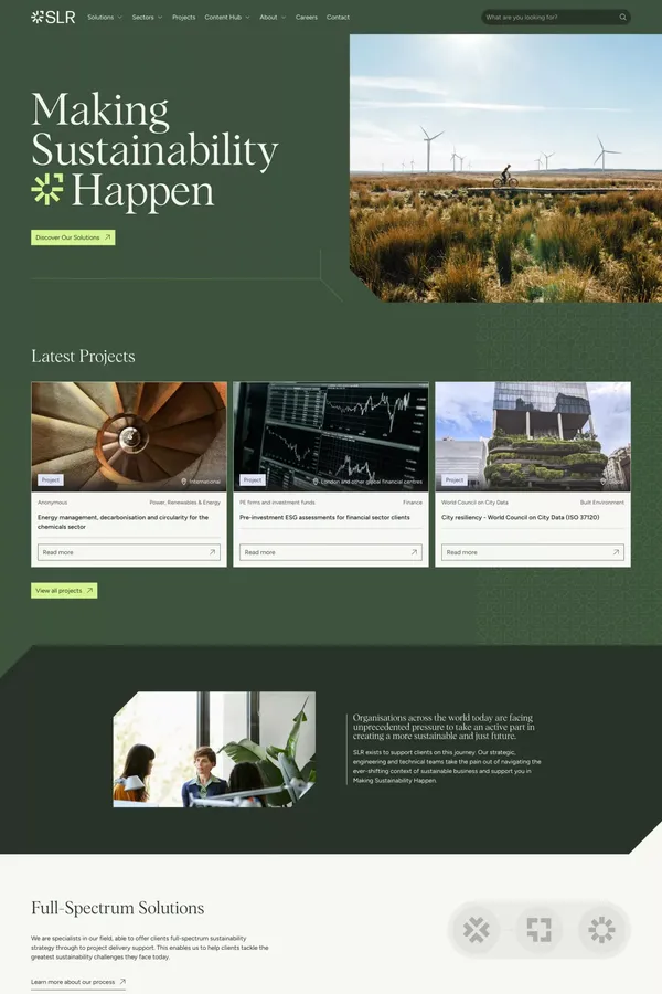 Global Leaders in Sustainability Solutions | SLR Consulting - Landing design inspiration
